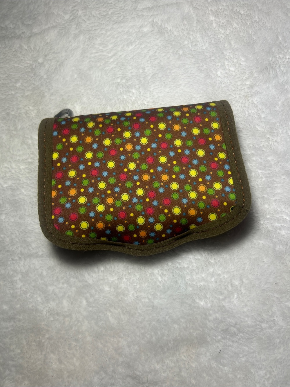 Brown Polka Dot Zip Wallet